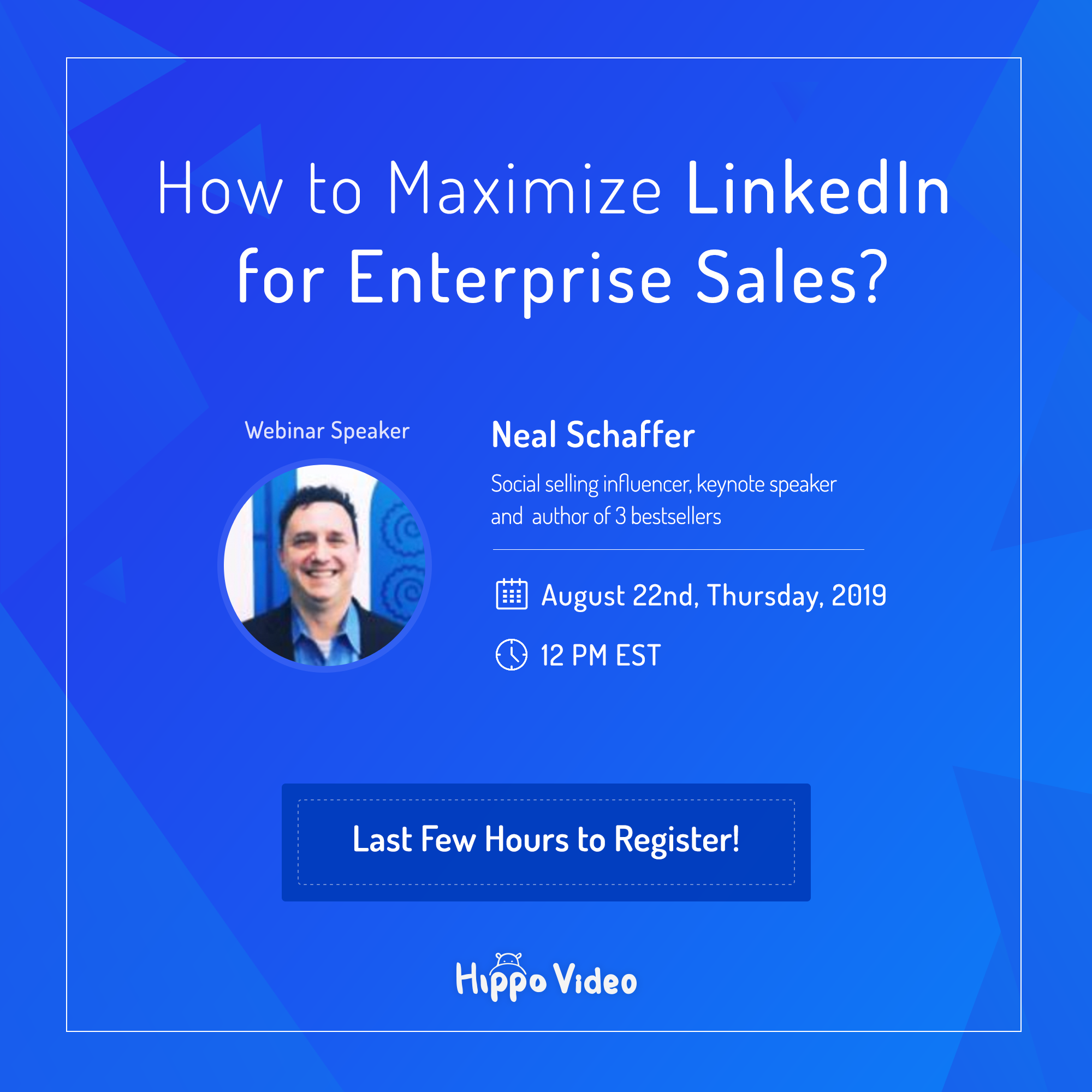 How to Maximize LinkedIn for Enterprise Sales by Neal Schaffer webinar Thumbnail